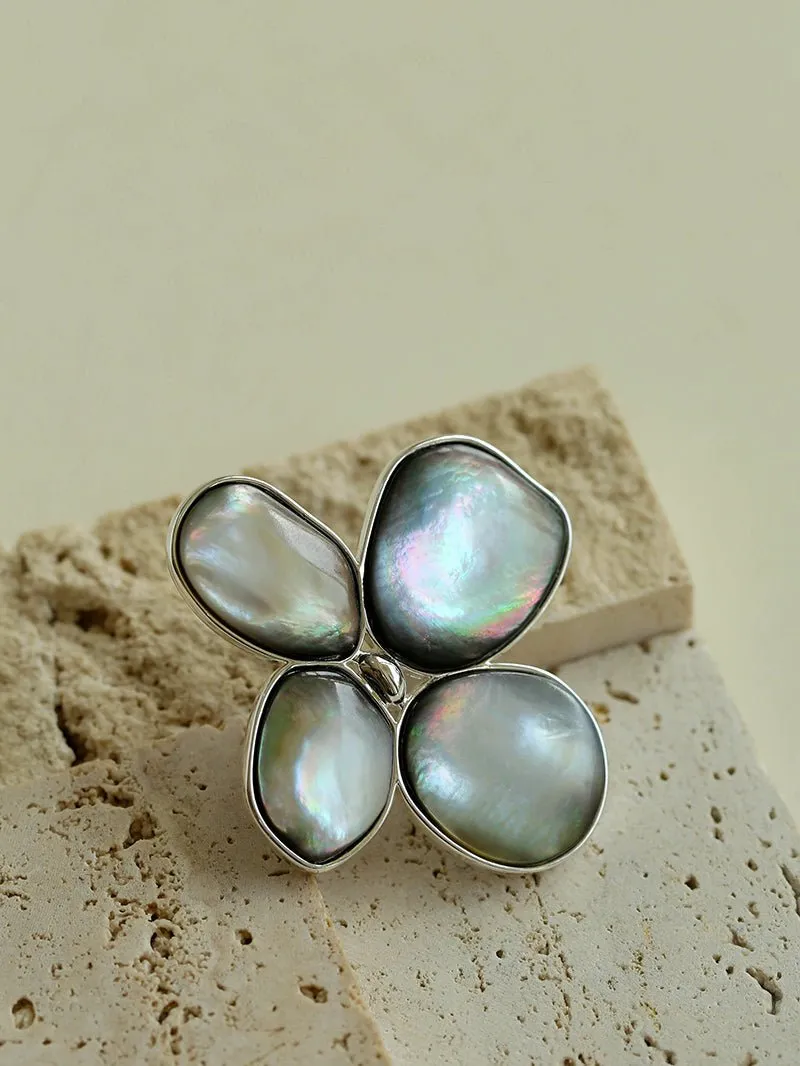 Lilac Blossom Natural Gray Mother-of-pearl Brooch
