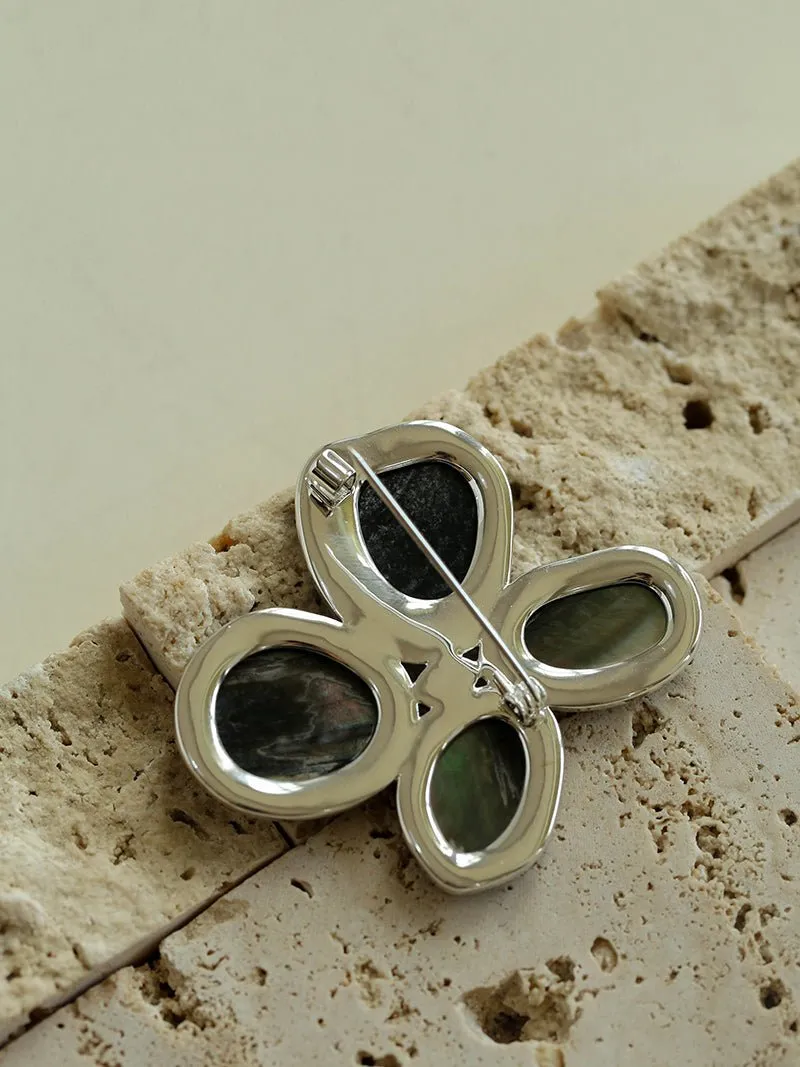 Lilac Blossom Natural Gray Mother-of-pearl Brooch