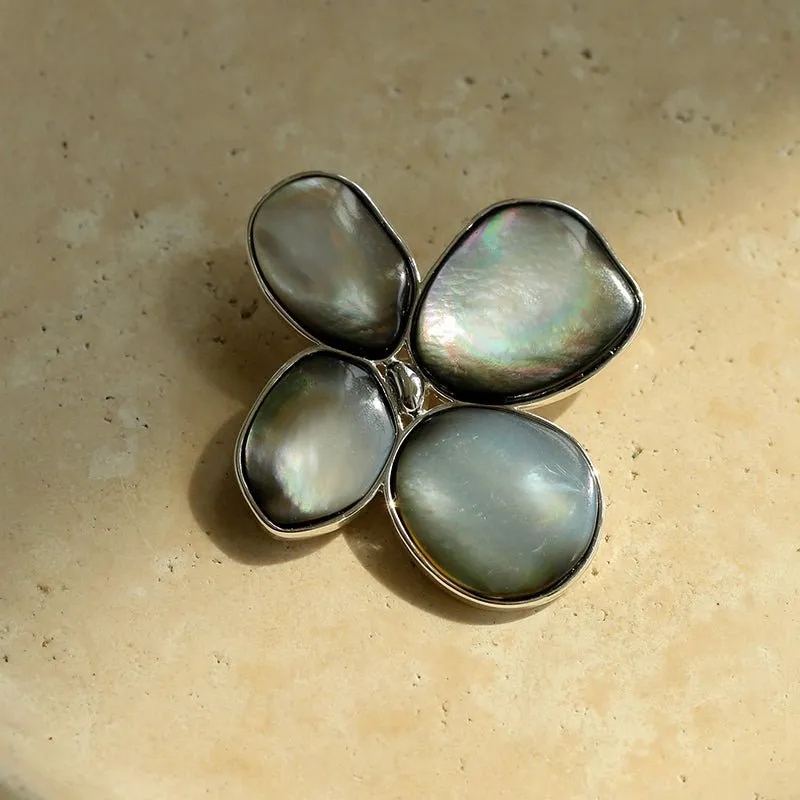 Lilac Blossom Natural Gray Mother-of-pearl Brooch