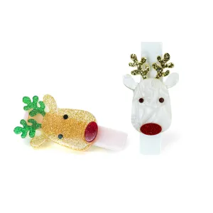 Lilies & Roses Alligator Clip - Reindeer Cream & Gold
