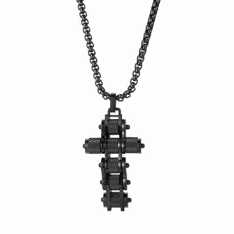 Cycolinks Titanium Steel Bike Chain Cross Necklace Locked Accessory