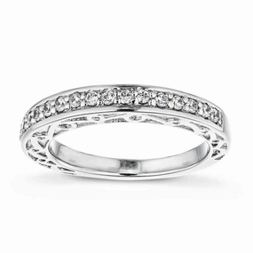 Julie 1/4 ctw Round Lab Grown Diamond Scroll Profile Wedding Band Economical Piece