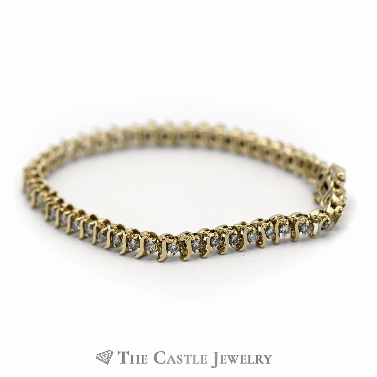 Destination Sight Link Diamond Tennis Bracelet 2cttw In 14K Yellow Gold