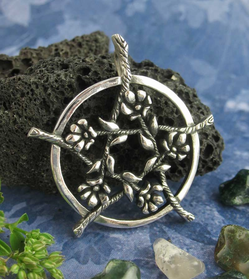 Family Bond Festival Gift Five Flowers Hidden Pentacle Pendant, Handmade