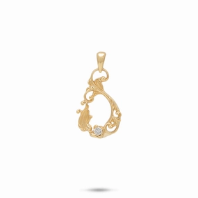 Living Heirloom Mermaid Pendant in Gold with Diamonds - 19mm Versatile Shine Shine Bright