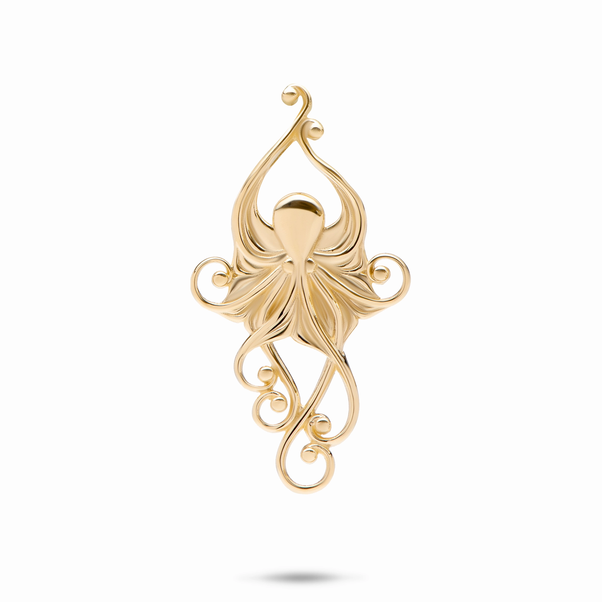 Living Heirloom Octopus Pendant in Gold - 36mm Trendy Texture