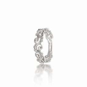 Living Heirloom Ring in White Gold with Diamonds - 6mm Glam Ready Crisp Accent