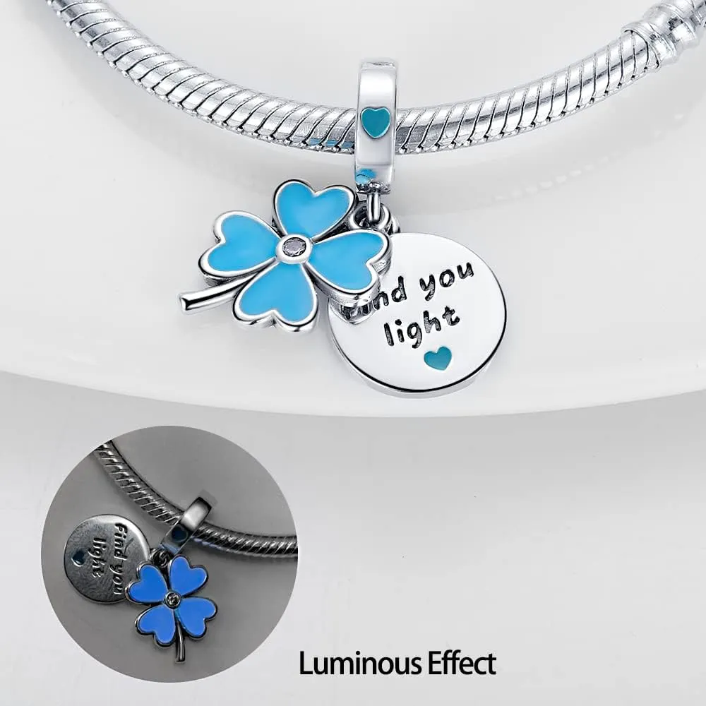LNQOBU 925 Sterling Silver Charms Color-changing Chameleon Dangle Charms Beads Glow in the Dark Charms fits Charms Bracelets and Necklace Charms Jewelry Gift for Women
