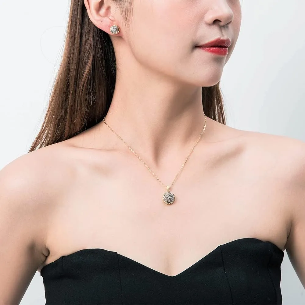 Locket Necklaces for Women, Dainty Initial Pearl Crystal Heart Pendant Necklaces Silver Chain Costume Jewelry for Her