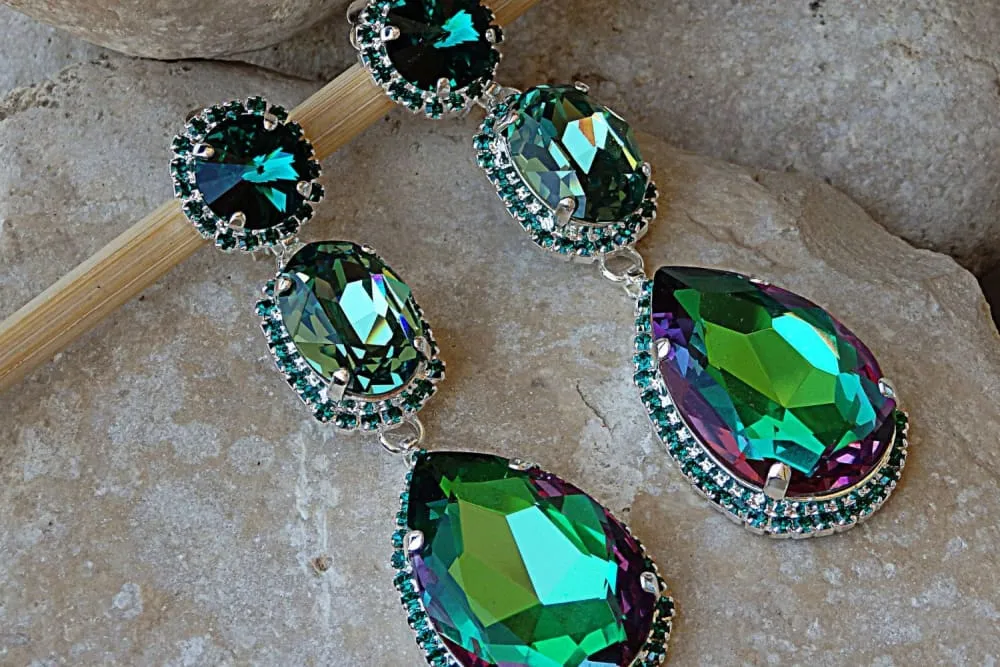 Long chandelier earrings