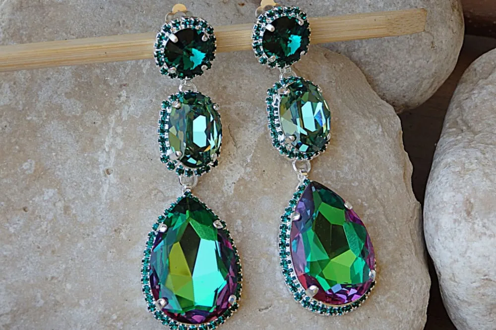 Long chandelier earrings