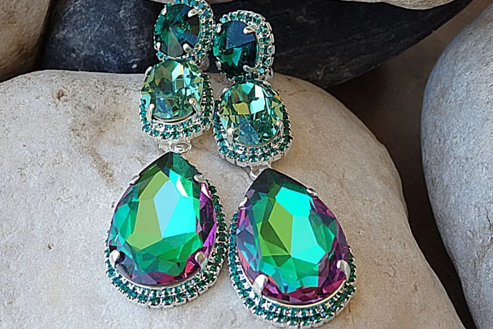Long chandelier earrings