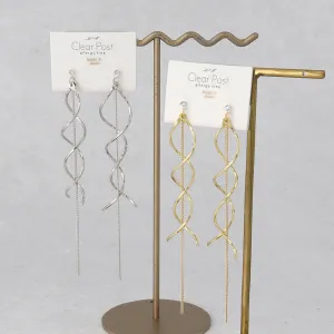 Long Spiral Threader Plastic Earrings