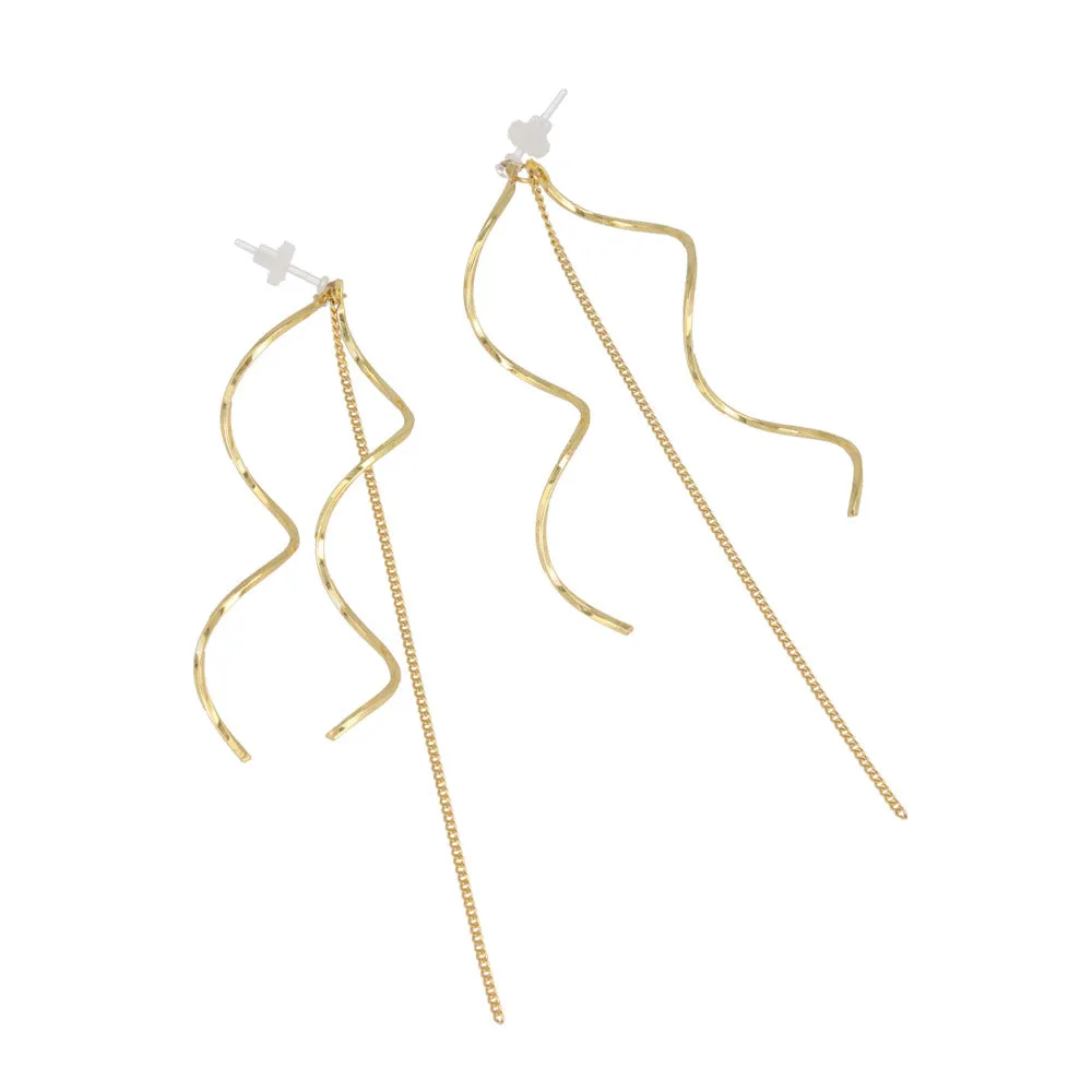 Long Spiral Threader Plastic Earrings