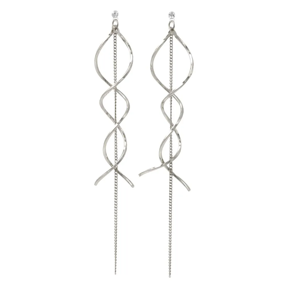 Long Spiral Threader Plastic Earrings