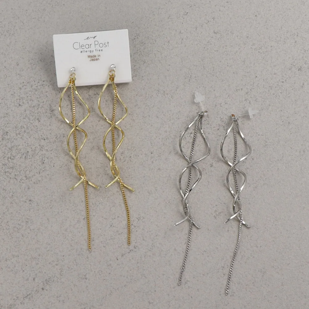 Long Spiral Threader Plastic Earrings