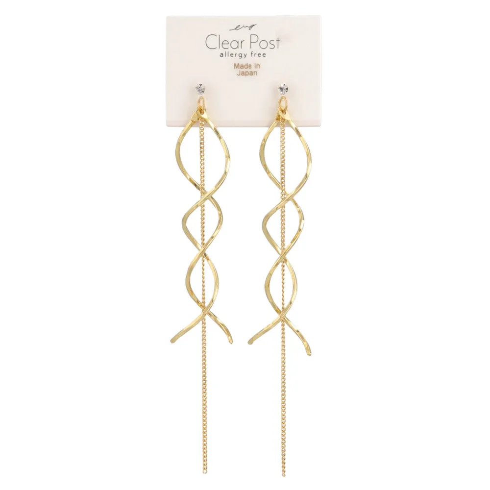 Long Spiral Threader Plastic Earrings