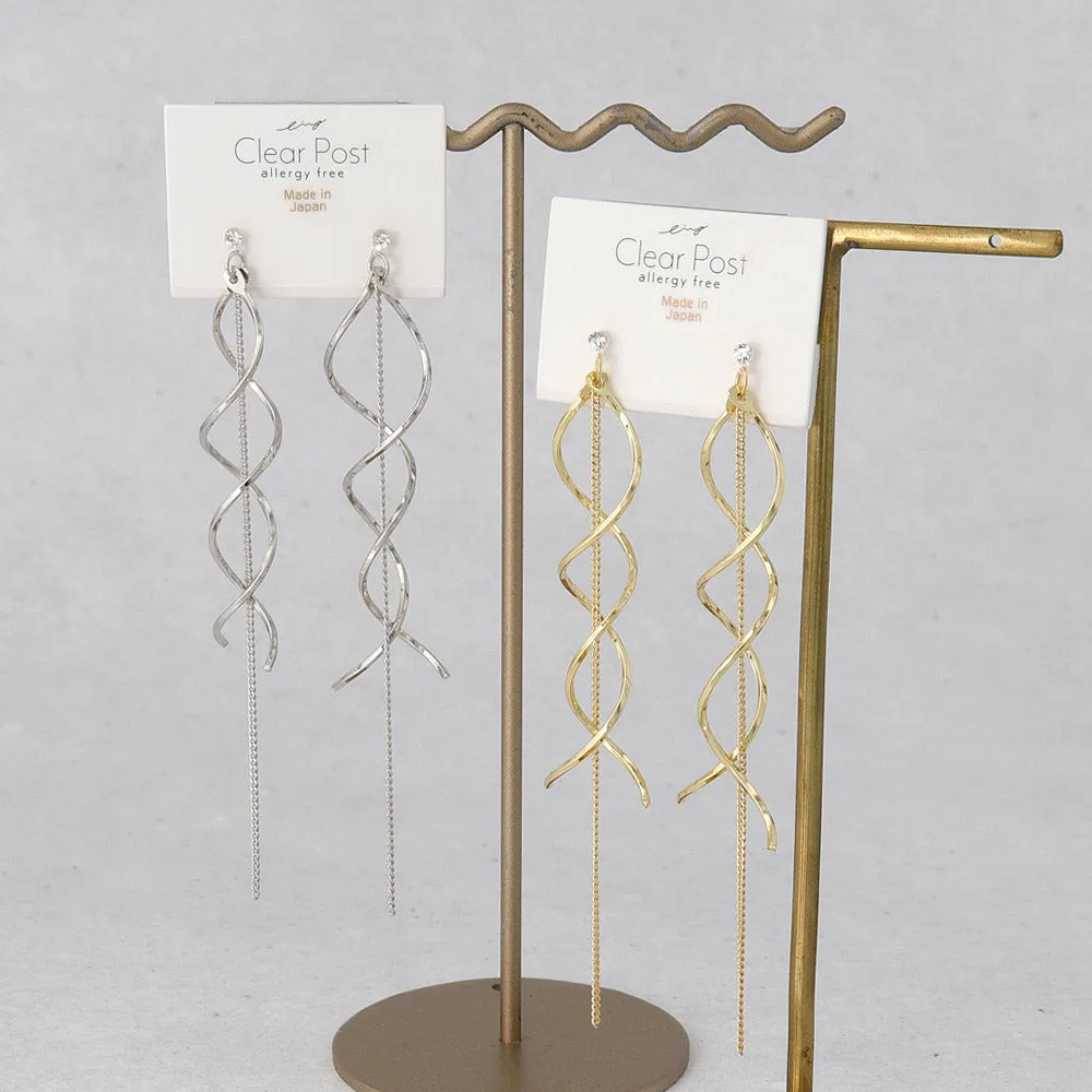 Long Spiral Threader Plastic Earrings