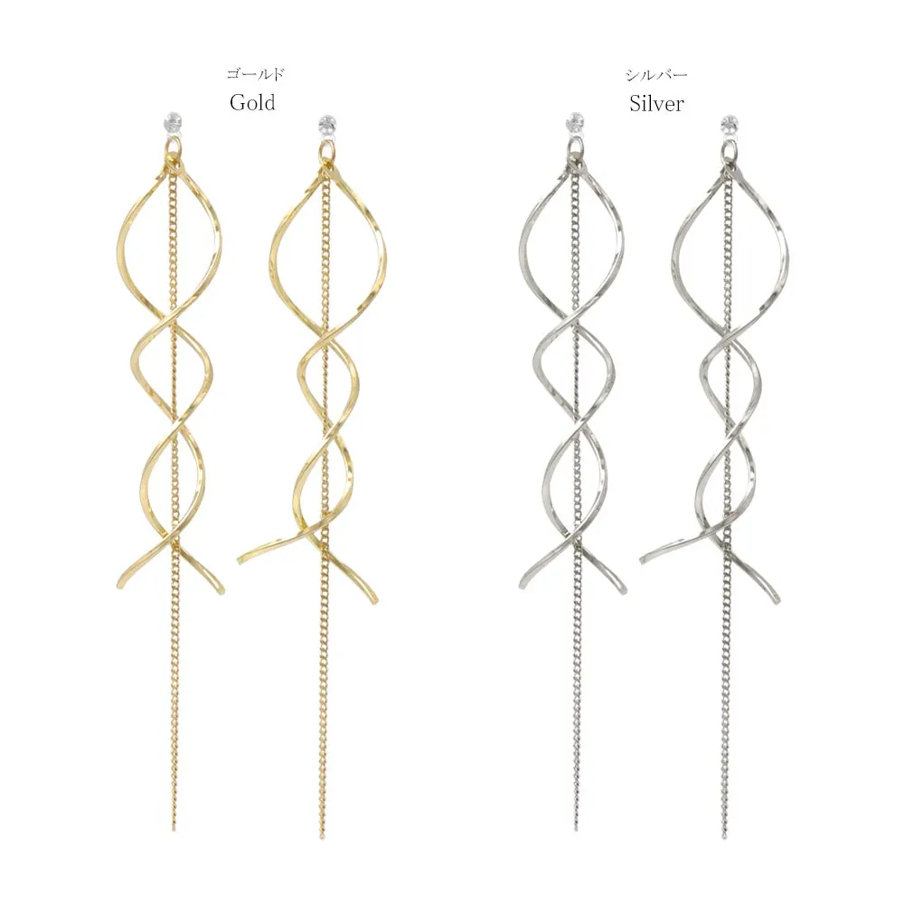 Long Spiral Threader Plastic Earrings
