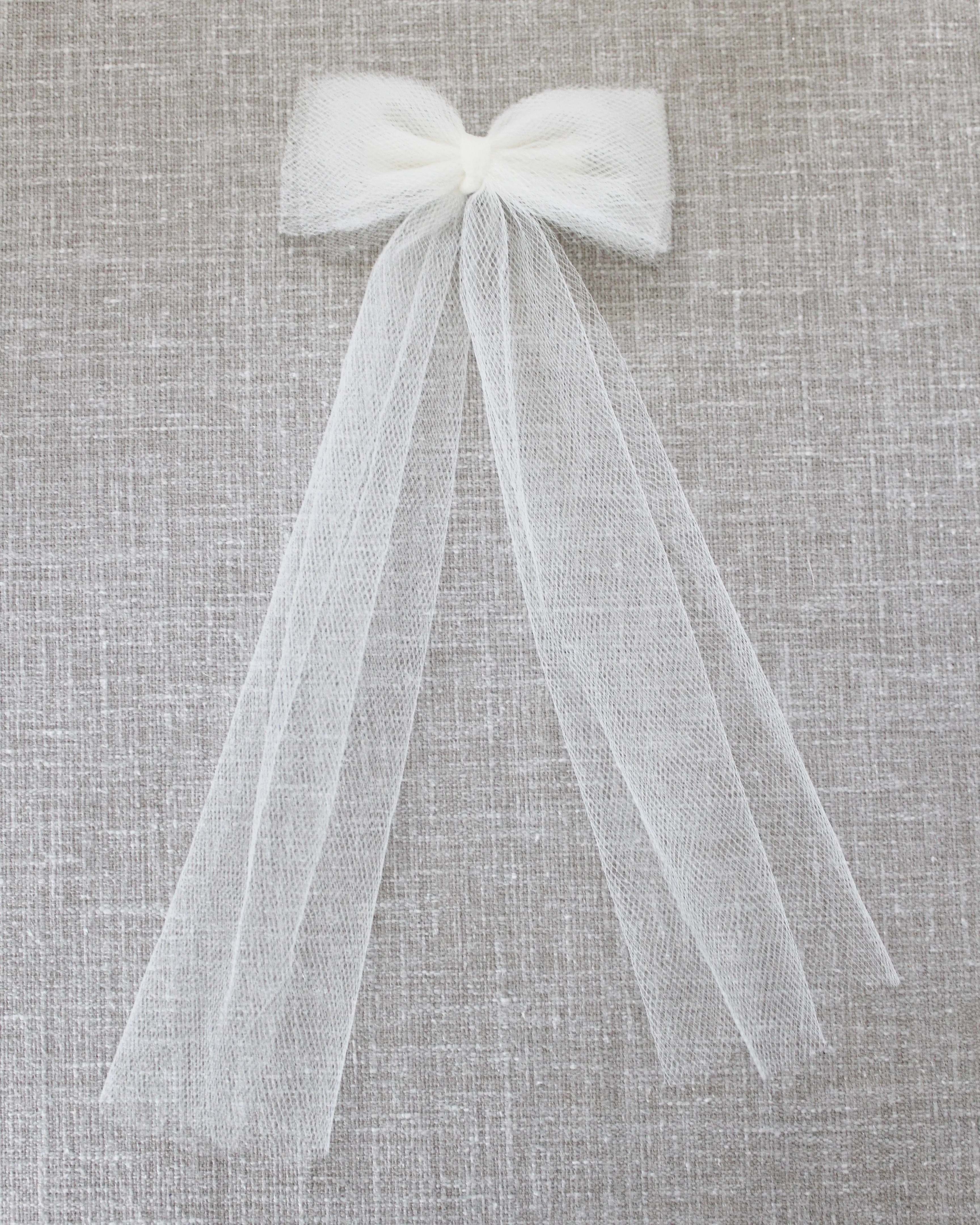 Long Tail Tulle Bow Hair Clip