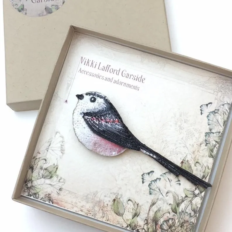 Long Tailed Tit Brooch