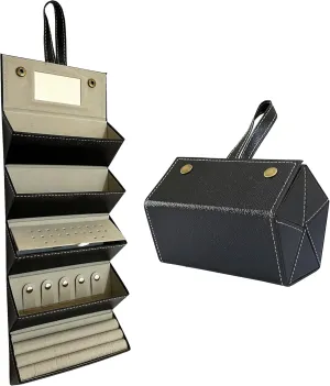 Longjet Travel Jewelry and Sunglasses Roll Organizer Case with Mirror for Rings, Necklaces, Earrings, Eyeglasses