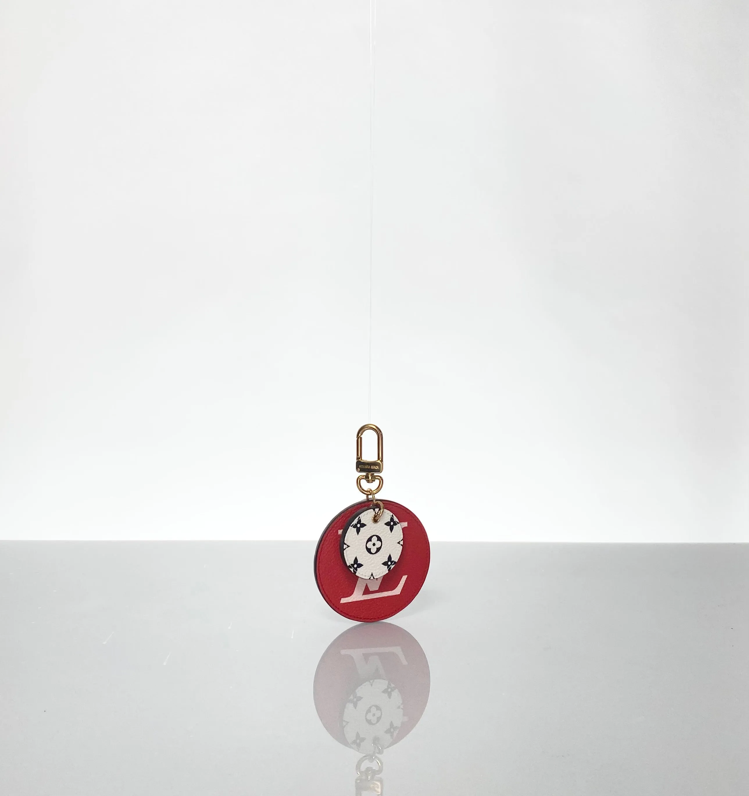Louis Vuitton Leather Circle Bag Charm Keychain