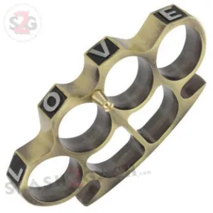 Lover Not a Fighter Knuckles Belt Buckle Paperweight - Bronze