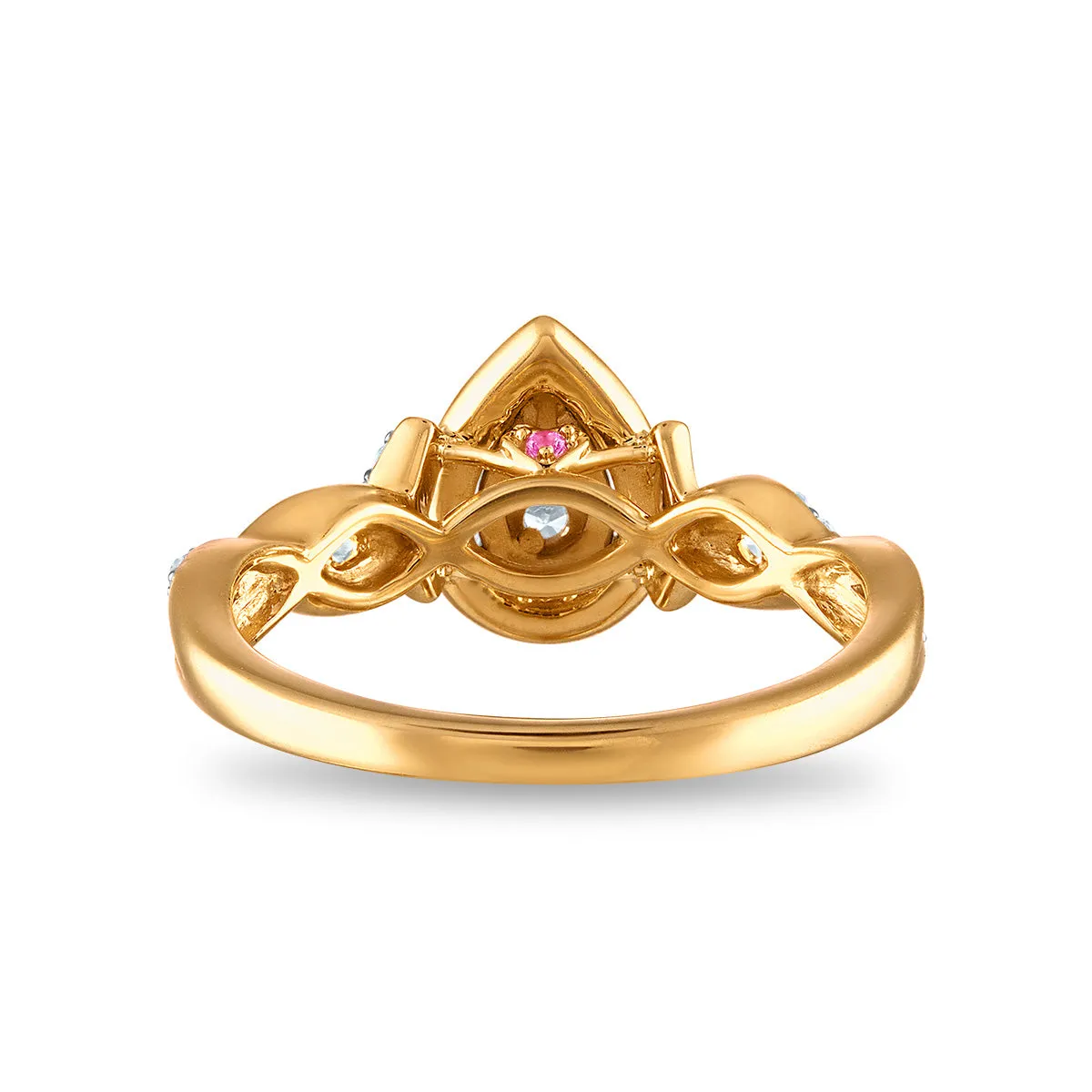 LoveSong EcoLove 1/3 CTW Lab Grown Diamond Promise Halo Pear Shaped Ring in 10KT Yellow Gold