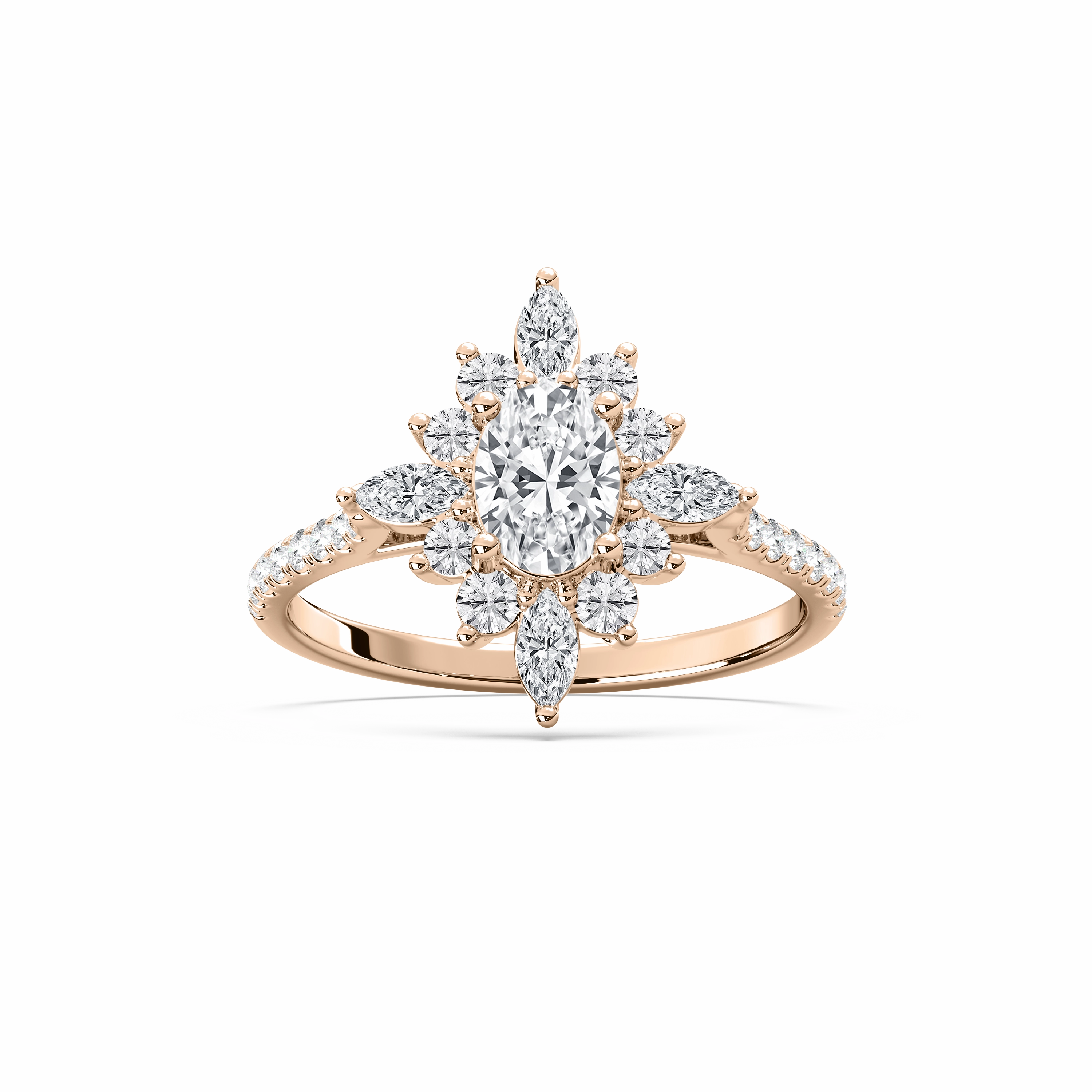 Lillith 1 1?? ctw Oval Lab Grown Diamond Ornate Halo Engagement Ring Trendy Vibe Inspired Style