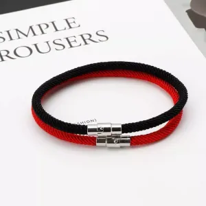 Lucky Red Black Braided String Bracelet Magnetic Clasp Bracelet Hand Rope Bracelet Jewelry Decoration Gift for Women Men