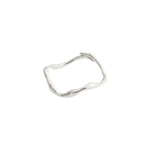 LULU organic shaped stack ring silver-plated