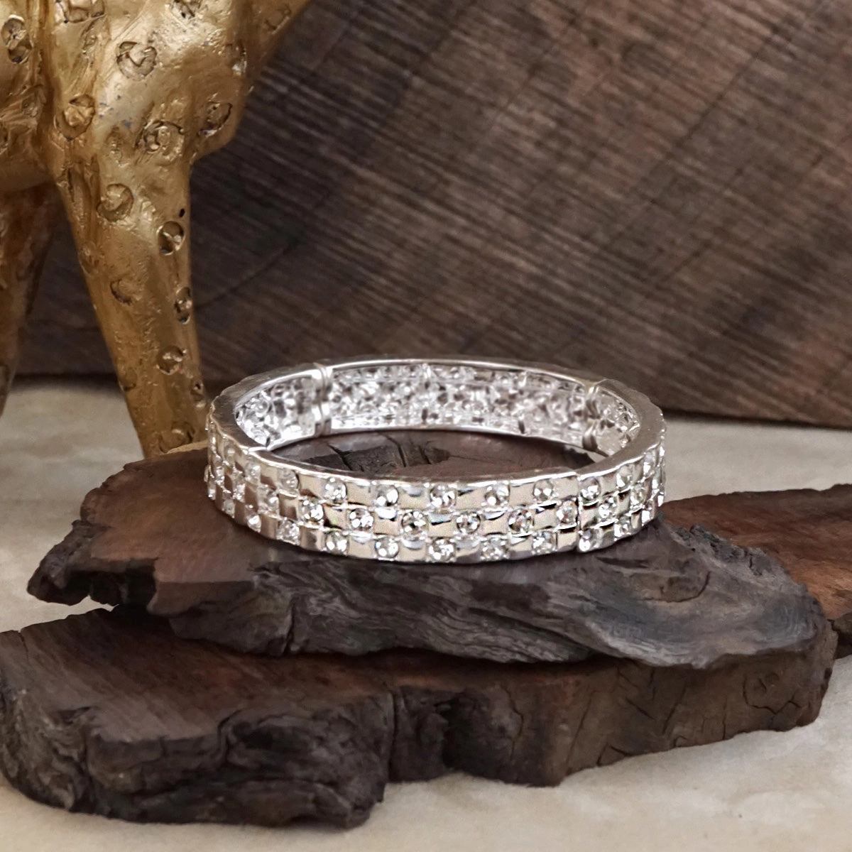 Luxe Check ?C Checker Crystal Stretch Bangle Passed Down