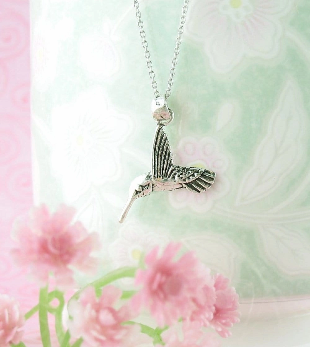 Hummingbird Drinking Nectar Pendant For Mom