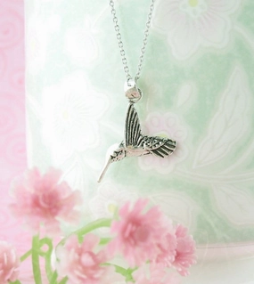 Hummingbird Drinking Nectar Pendant For Mom
