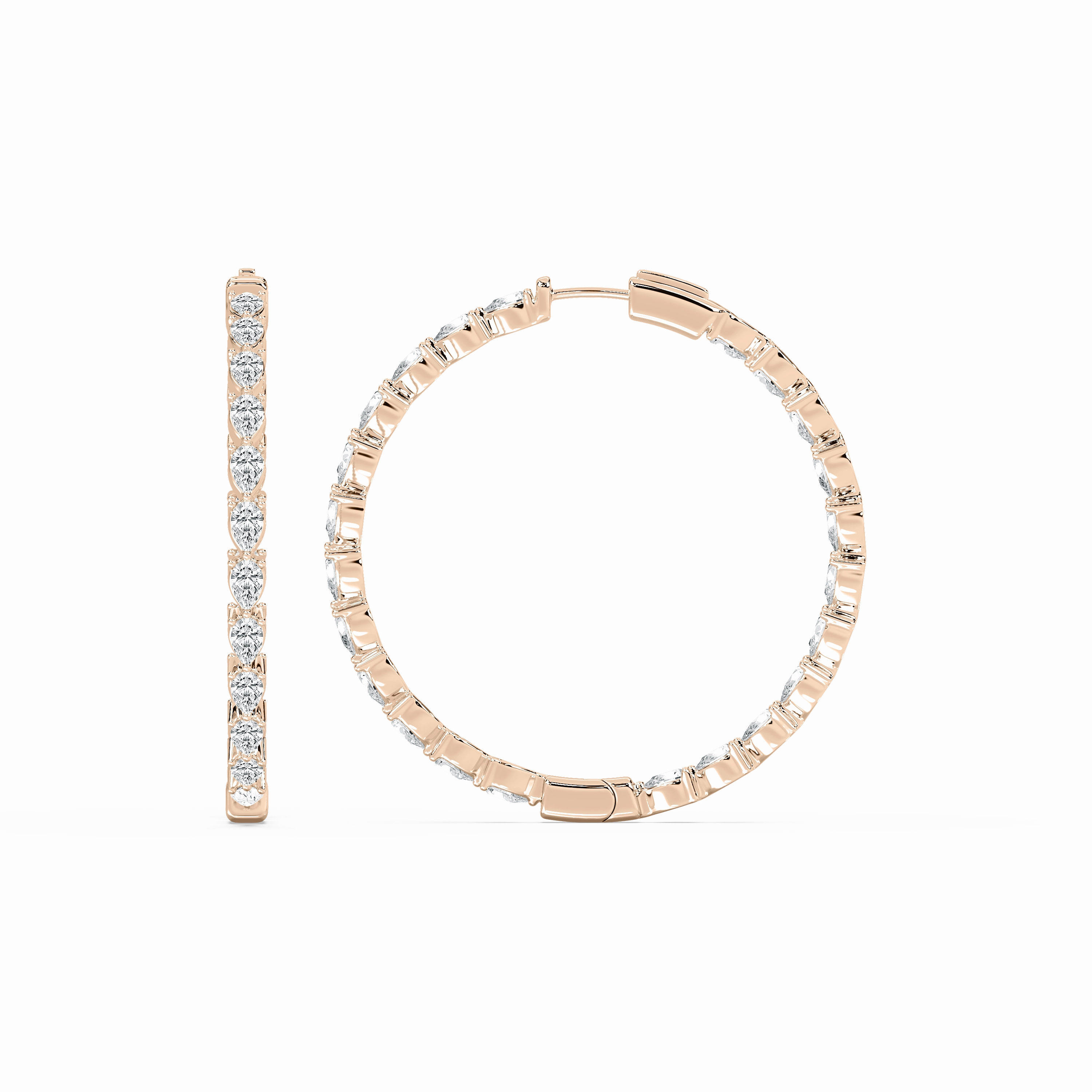 Luxurious Aesthetic 6 ?/? ctw Pear Lab Grown Diamond Inside Out Hoop Earrings