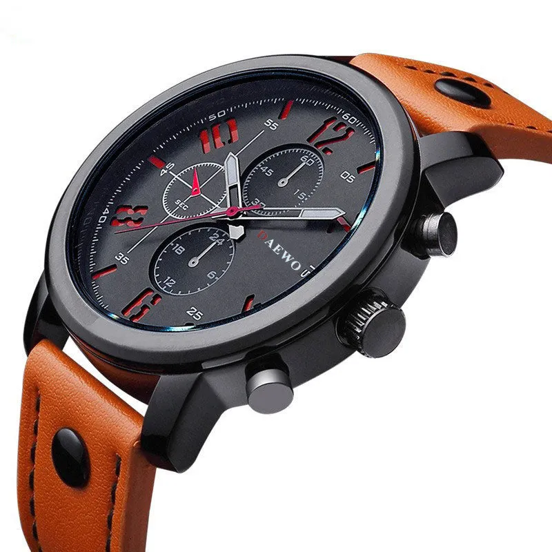 Luxury Men Leather Sports Casual Quartz Watch