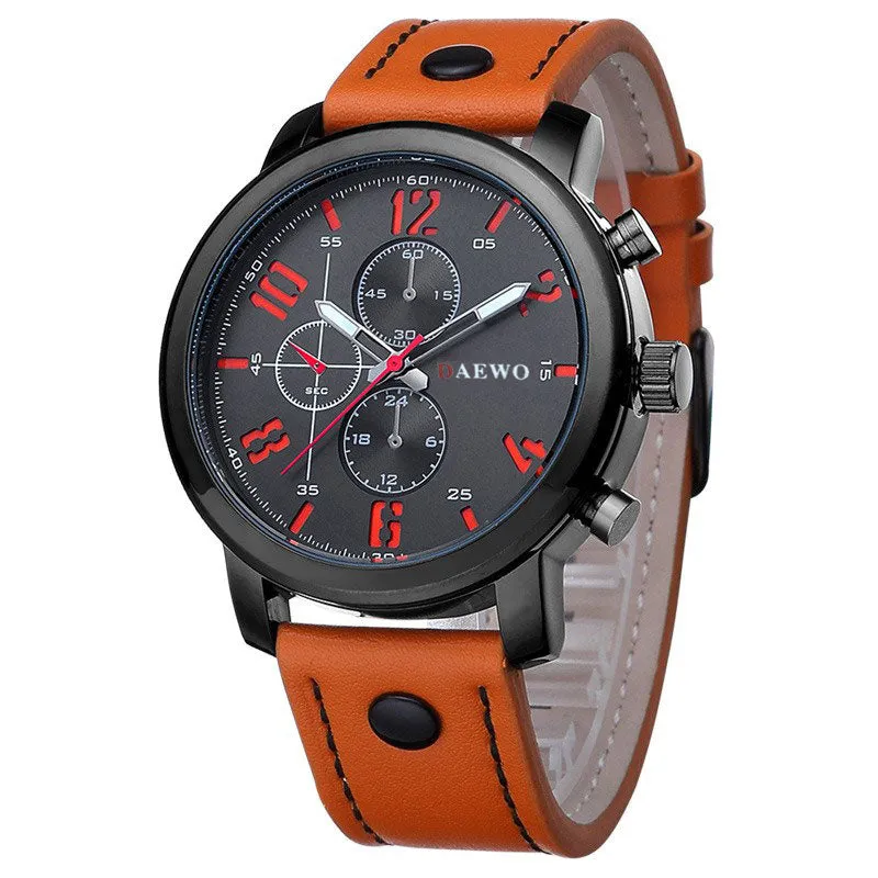 Luxury Men Leather Sports Casual Quartz Watch