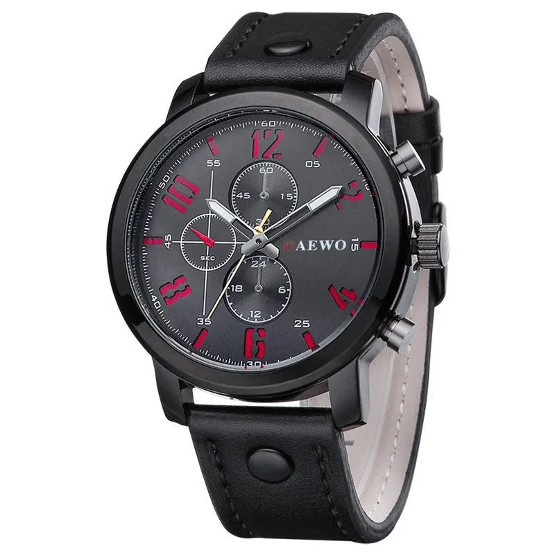 Luxury Men Leather Sports Casual Quartz Watch