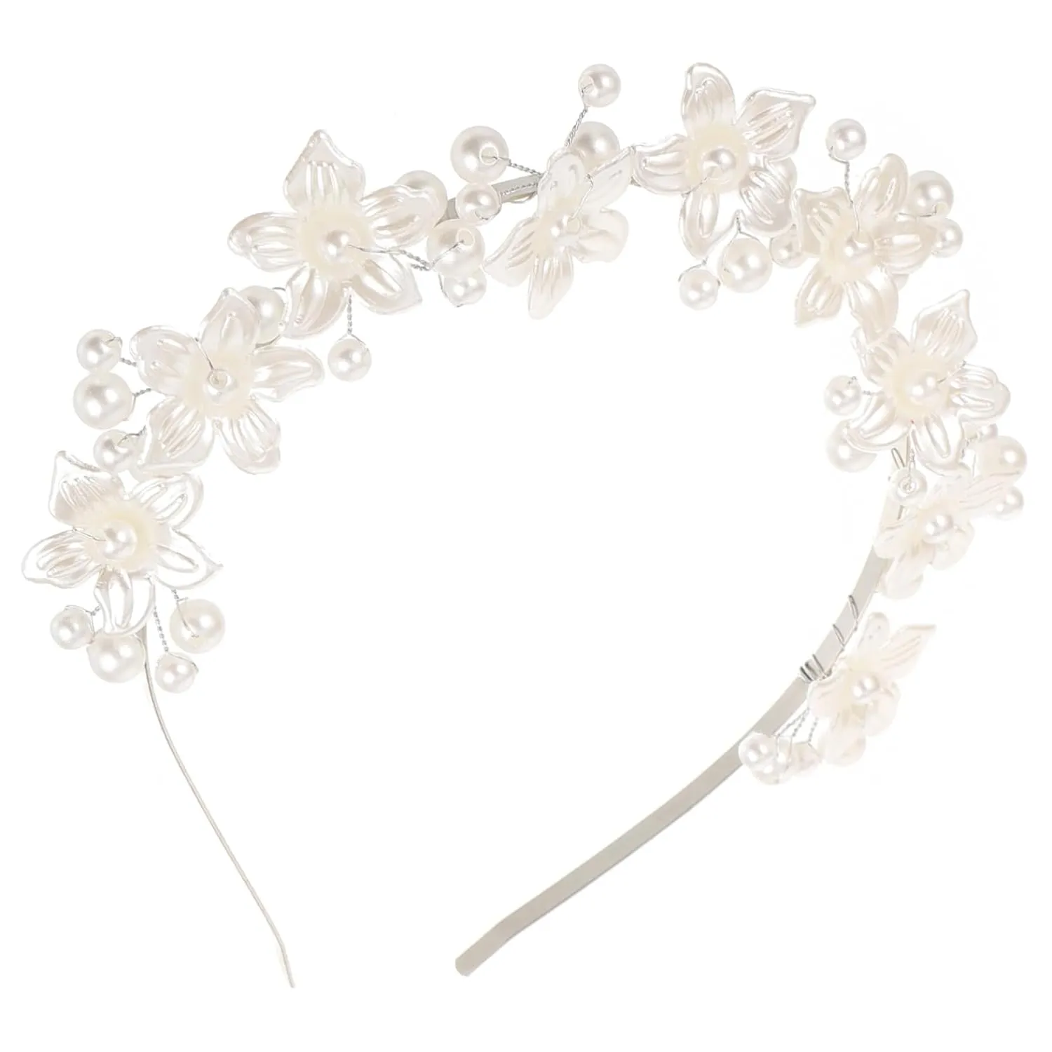 Luxury Pearl Headband for Women Wedding Hair Piece Pearl Crown Flower Headband for Bridal