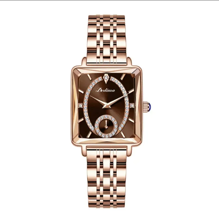 Luxury Women's Rose Gold Diamond Watch Stainless Steel Waterproof Quartz Ladies Wristwatches