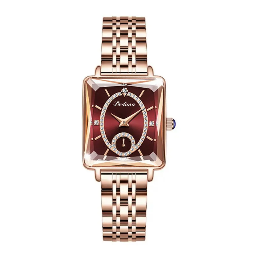 Luxury Women's Rose Gold Diamond Watch Stainless Steel Waterproof Quartz Ladies Wristwatches
