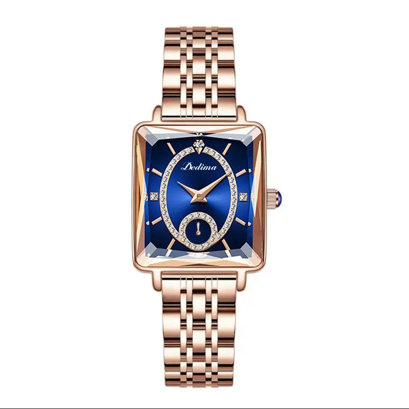 Luxury Women's Rose Gold Diamond Watch Stainless Steel Waterproof Quartz Ladies Wristwatches