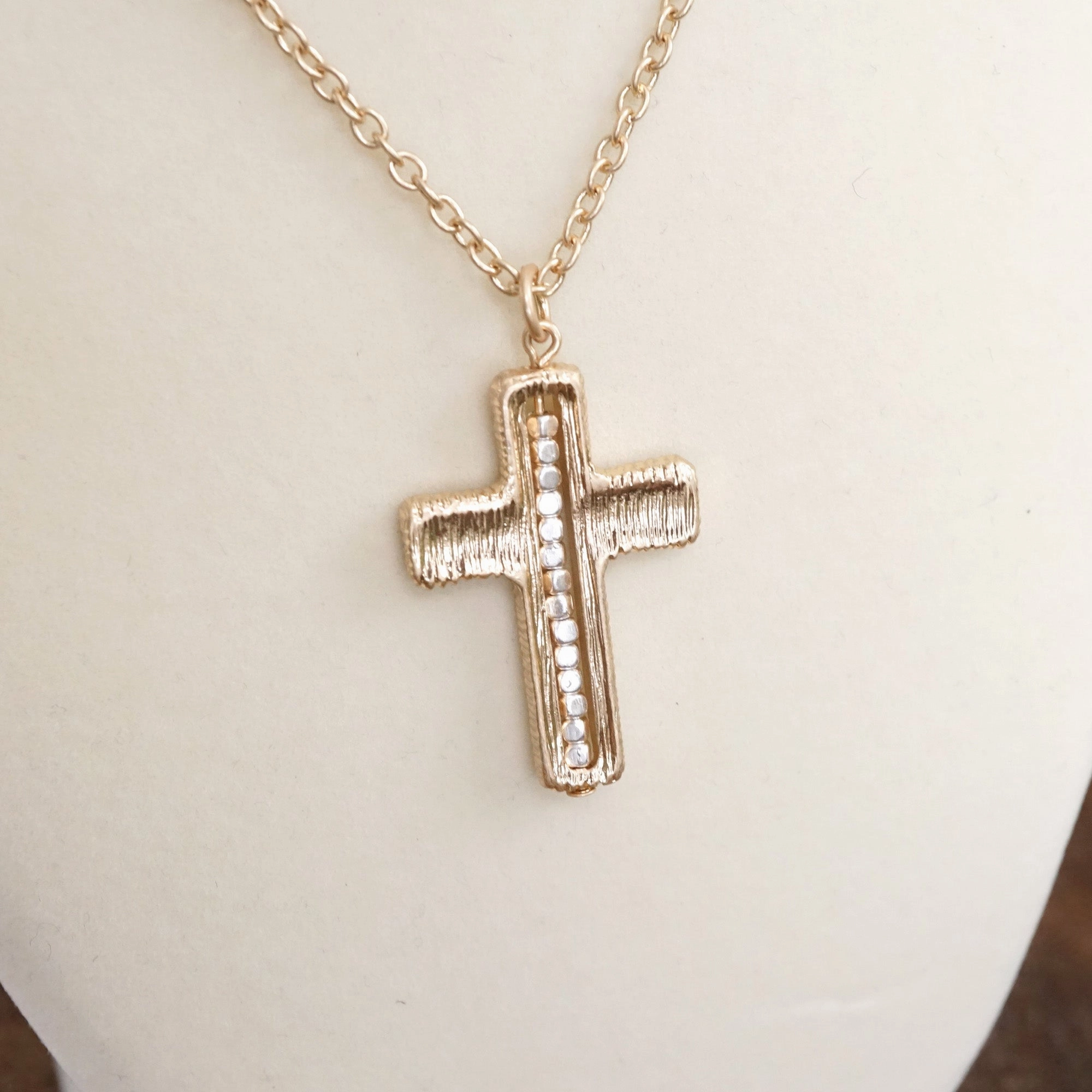 Lightweight Piece Magnificent Item Minimalist Cross Dainty Chain Necklace ?C Worn Gold or Silver Tone