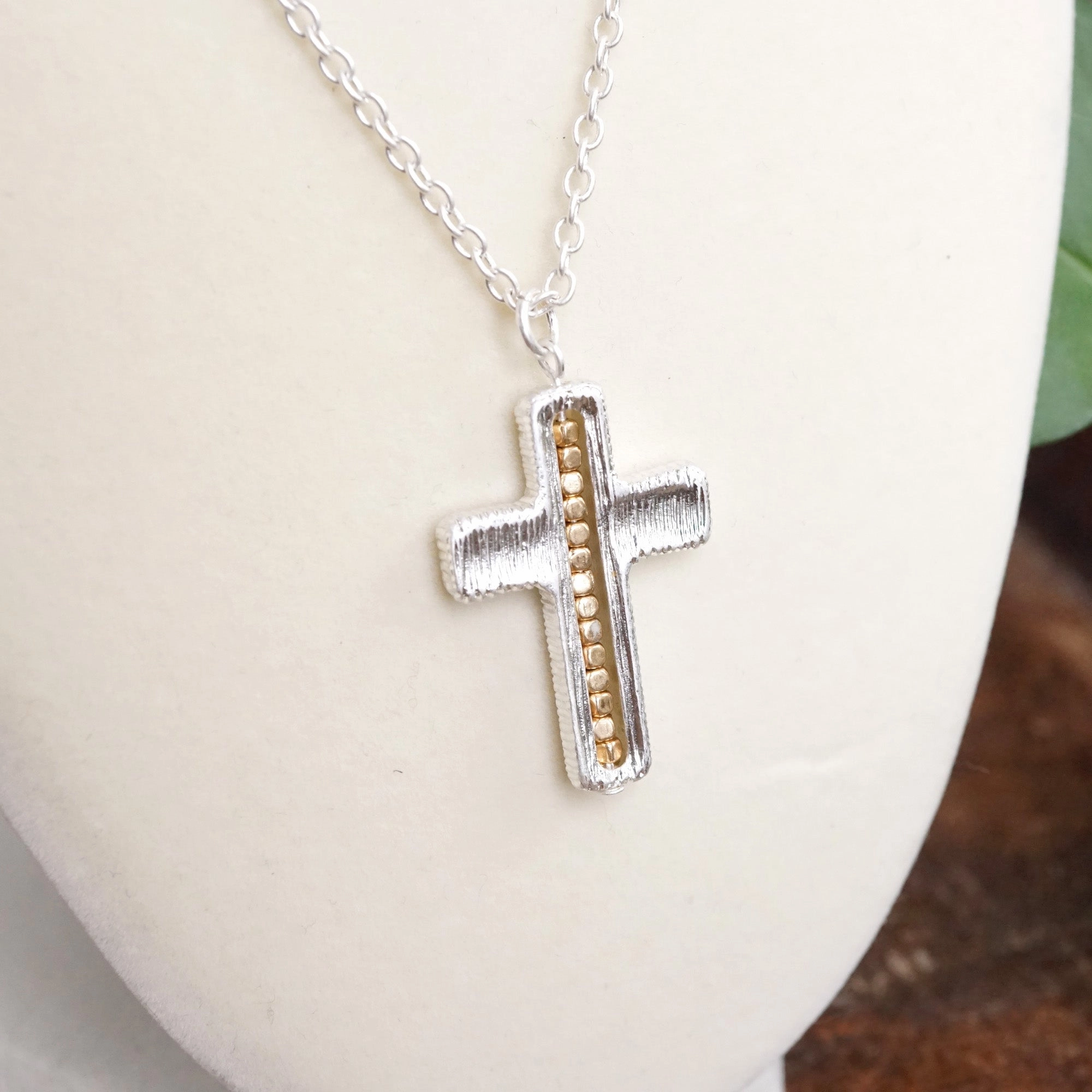 Minimalist Cross Dainty Chain Necklace ?C Worn Gold or Silver Tone All Ages Adornment Effortless Cool