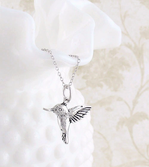 Marvelous Jewelry Tiny Hummingbird Pendant in Sterling Silver
