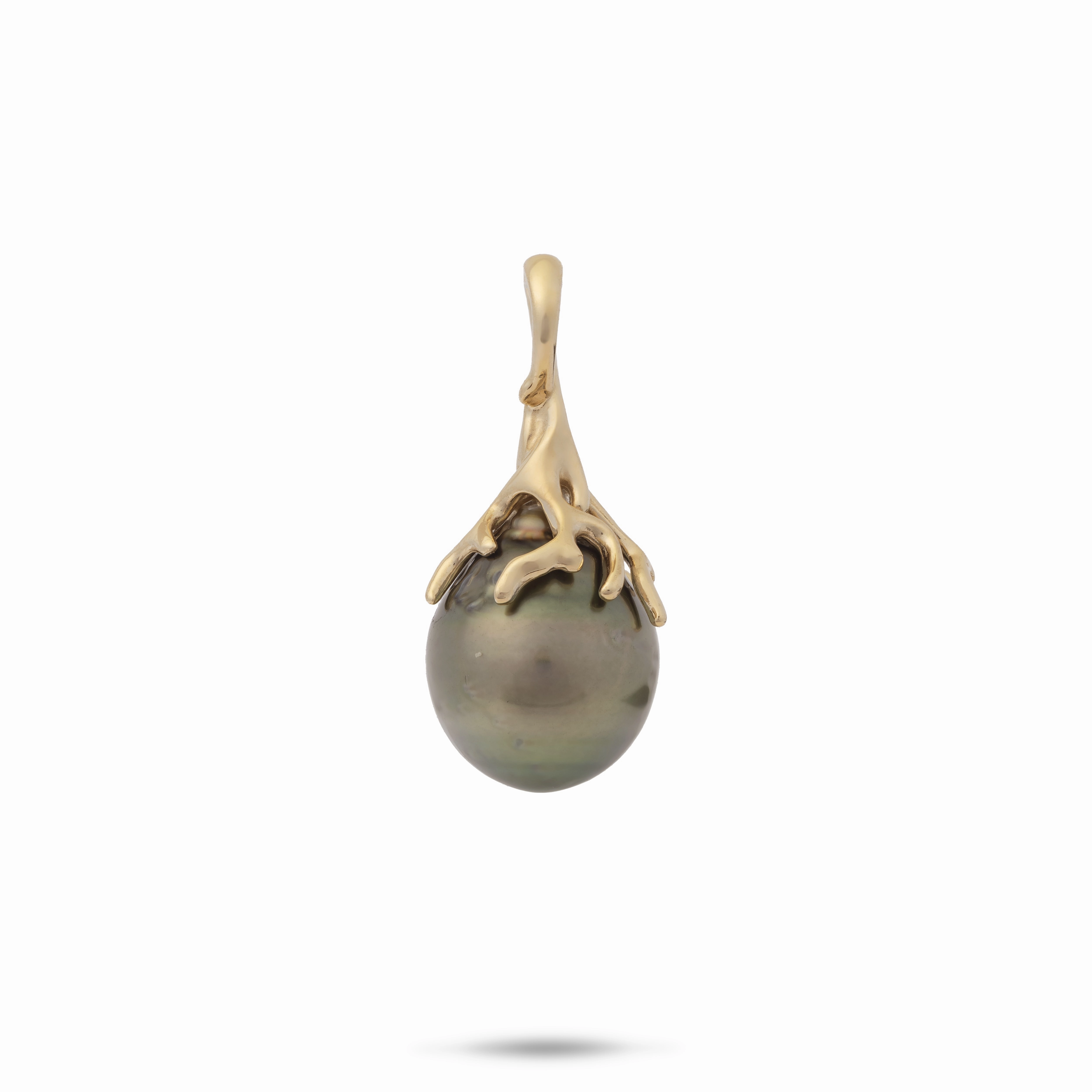 Heritage Tahitian Black Pearl Pendant in Gold - 26mm Cool Layer