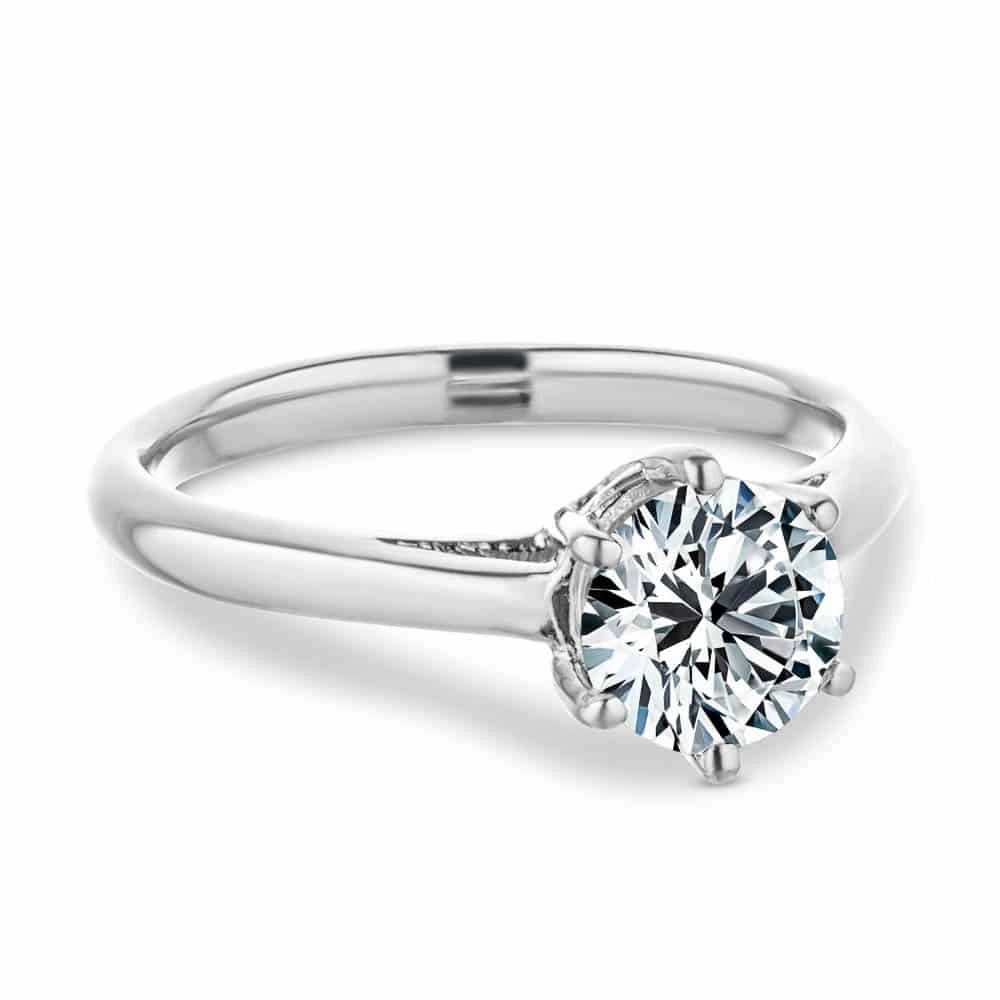 status symbol Classic Contour Lynn Round Lab Grown Diamond Six Prong Solitaire Engagement Ring