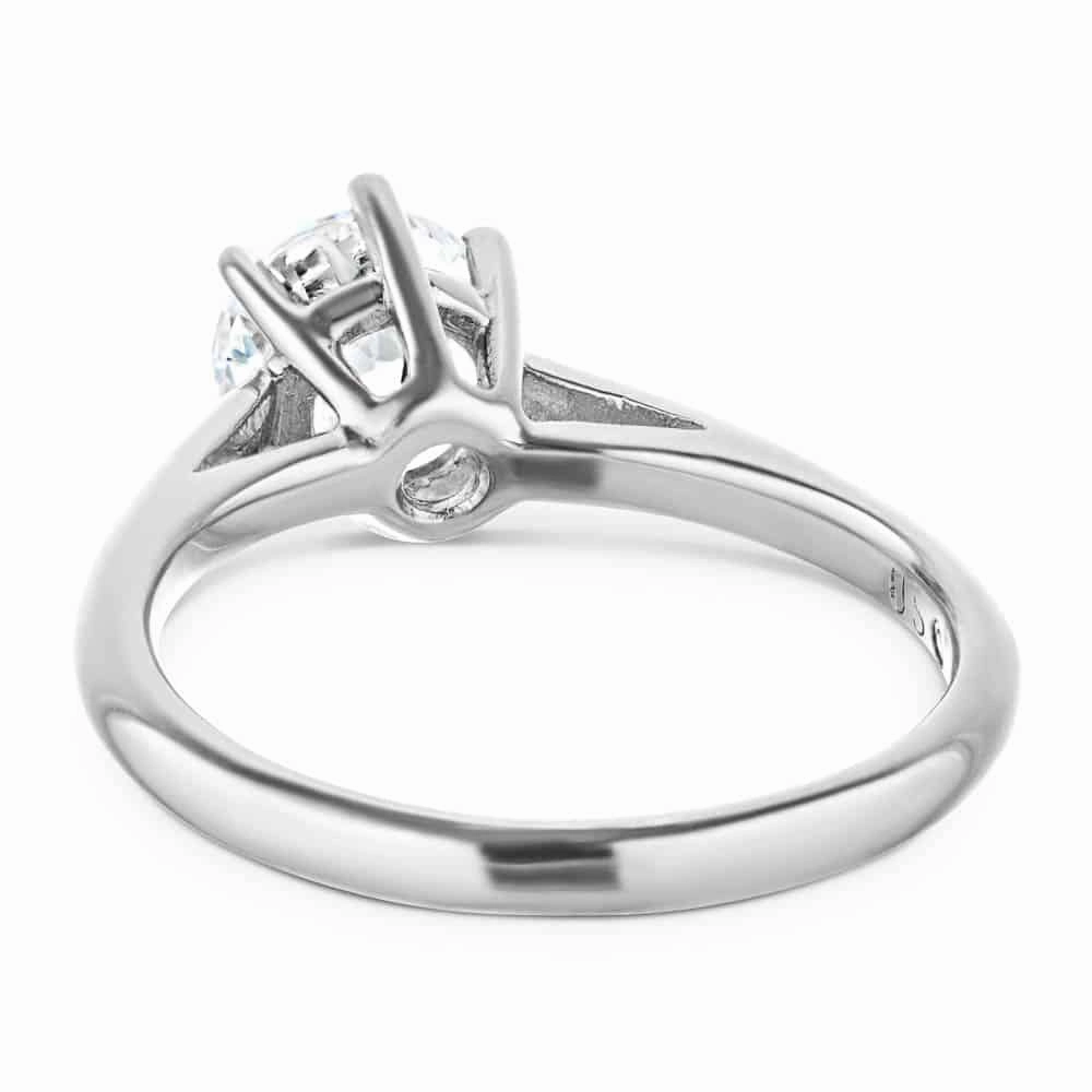 Classic Detail Lynn Round Lab Grown Diamond Six Prong Solitaire Engagement Ring