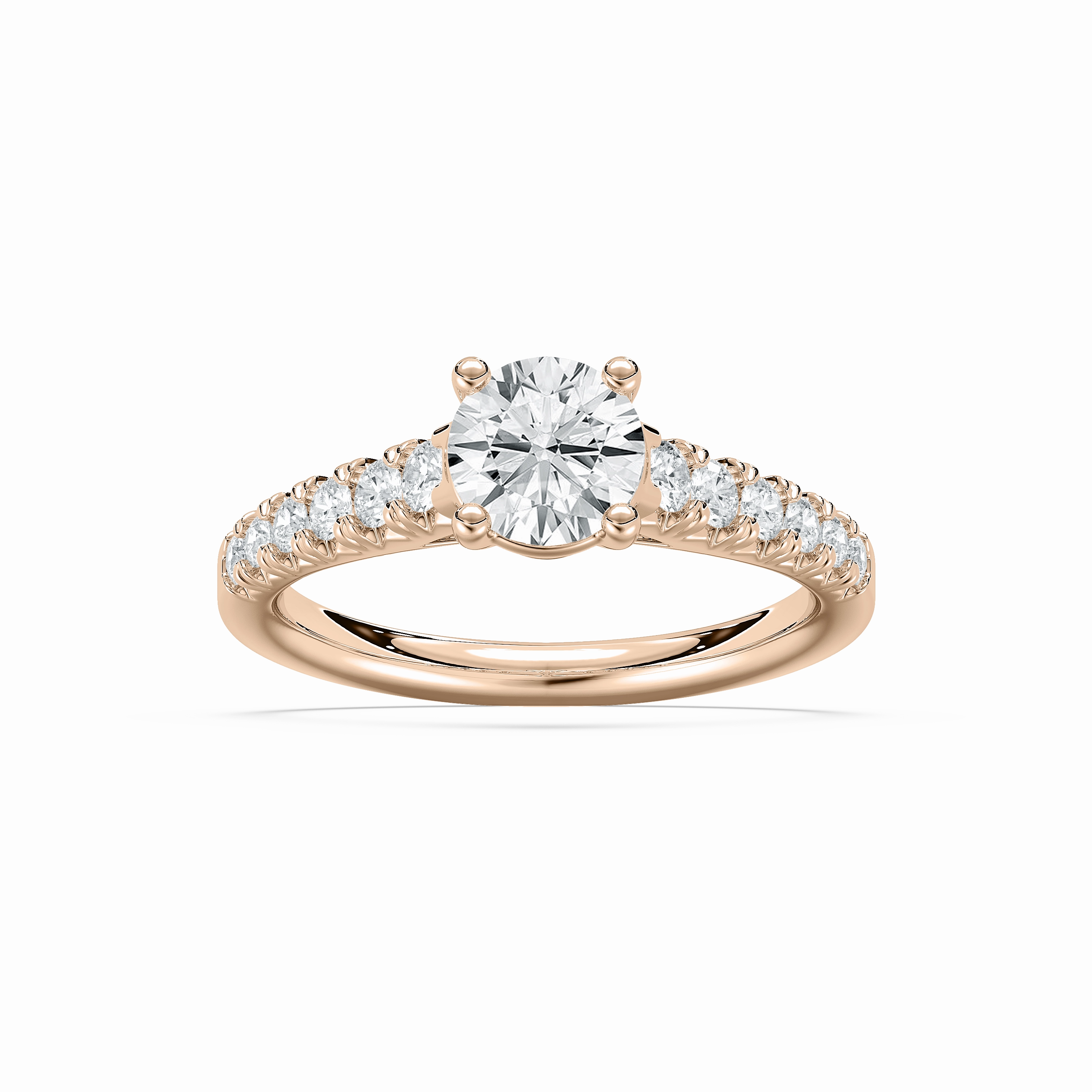 Economical Work Lyra 1 2?? ctw Round Lab Grown Diamond Graduated Side Stone Engagement Ring